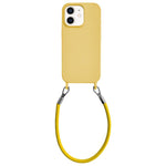 Custodia per telefono in silicone antiurto con passanti integrati per cordino e cordino in pelle., For iPhone 11