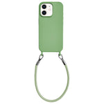 Custodia per telefono in silicone antiurto con passanti integrati per cordino e cordino in pelle., For iPhone 11