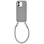 Custodia per telefono in silicone antiurto con passanti integrati per cordino e cordino in pelle., For iPhone 11