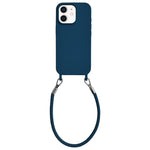 Custodia per telefono in silicone antiurto con passanti integrati per cordino e cordino in pelle., For iPhone 11