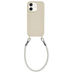 Custodia per telefono in silicone antiurto con passanti integrati per cordino e cordino in pelle., For iPhone 11