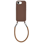 Custodia per telefono in silicone antiurto con passanti integrati per cordino e cordino in pelle., For iPhone 16e / 17e