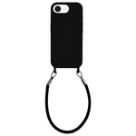 Custodia per telefono in silicone antiurto con passanti integrati per cordino e cordino in pelle., For iPhone 16e / 17e