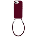 Custodia per telefono in silicone antiurto con passanti integrati per cordino e cordino in pelle., For iPhone 16e / 17e