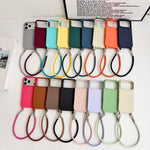 Custodia per telefono in silicone antiurto con passanti integrati per cordino e cordino in pelle., For iPhone 16e / 17e