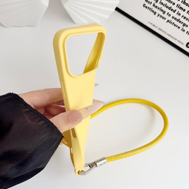 Custodia per telefono in silicone antiurto con passanti integrati per cordino e cordino in pelle., For iPhone 11