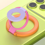 Supporto magnetico per telefono con fibbia ad anello girevole a 360 gradi e design a triplo colore.
