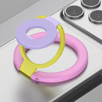 Supporto magnetico per telefono con fibbia ad anello girevole a 360 gradi e design a triplo colore.