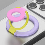 Supporto magnetico per telefono con fibbia ad anello girevole a 360 gradi e design a triplo colore.