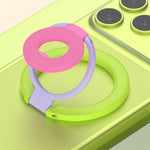 Supporto magnetico per telefono con fibbia ad anello girevole a 360 gradi e design a triplo colore.