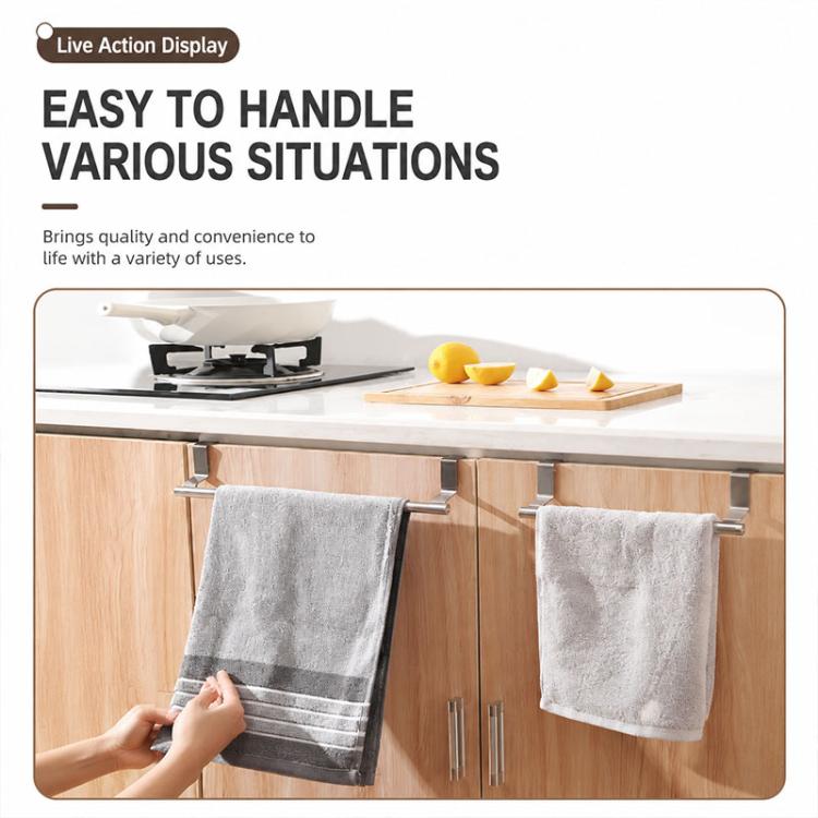 Set di 2 portasciugamani in acciaio inox da 23,8 cm, senza bisogno di forare.