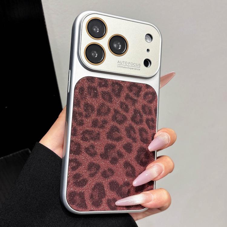 Ampia finestra, copertura totale, custodia per telefono con stampa leopardata glitterata., For iPhone 17 Pro Max, For iPhone 17 Pro, For iPhone 17, For iPhone Air