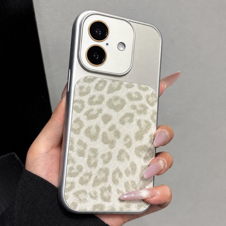 Ampia finestra, copertura totale, custodia per telefono con stampa leopardata glitterata., For iPhone 16 Pro Max, For iPhone 16 Pro, For iPhone 16 Plus, For iPhone 16