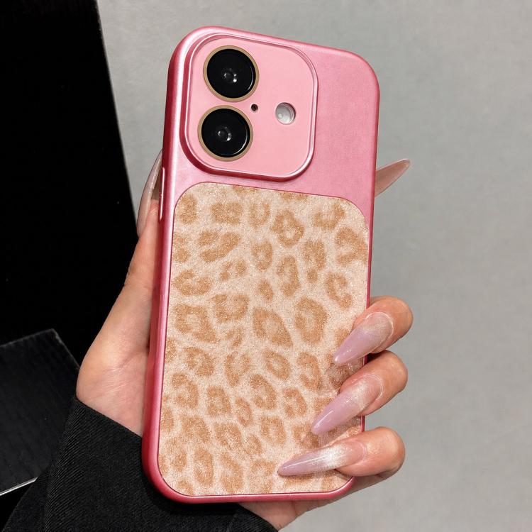 Ampia finestra, copertura totale, custodia per telefono con stampa leopardata glitterata., For iPhone 16 Pro Max, For iPhone 16 Pro, For iPhone 16 Plus, For iPhone 16