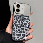 Ampia finestra, copertura totale, custodia per telefono con stampa leopardata glitterata., For iPhone 16 Pro Max, For iPhone 16 Pro, For iPhone 16 Plus, For iPhone 16
