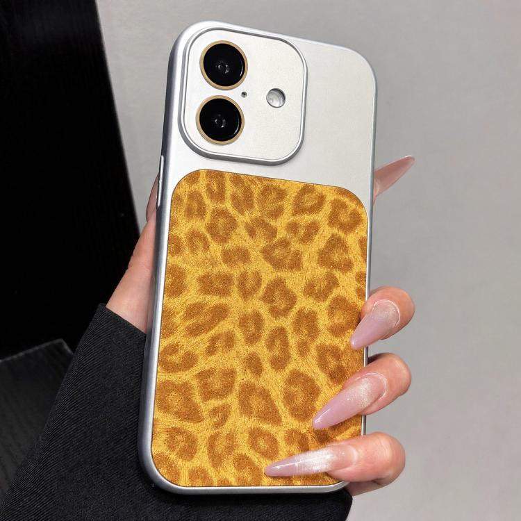 Ampia finestra, copertura totale, custodia per telefono con stampa leopardata glitterata., For iPhone 16 Pro Max, For iPhone 16 Pro, For iPhone 16 Plus, For iPhone 16