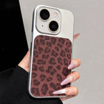Ampia finestra, copertura totale, custodia per telefono con stampa leopardata glitterata., For iPhone 14 Plus, For iPhone 14, For iPhone 14 Pro, For iPhone 14 Pro Max