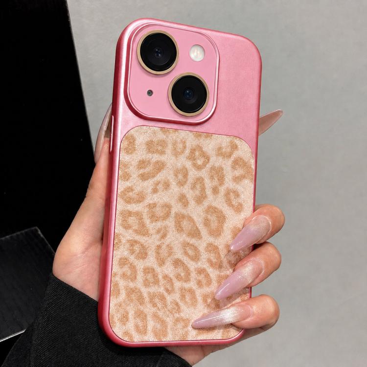 Ampia finestra, copertura totale, custodia per telefono con stampa leopardata glitterata., For iPhone 14 Plus, For iPhone 14, For iPhone 14 Pro, For iPhone 14 Pro Max