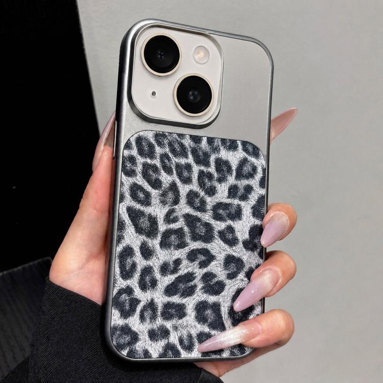 Ampia finestra, copertura totale, custodia per telefono con stampa leopardata glitterata., For iPhone 14 Plus, For iPhone 14, For iPhone 14 Pro, For iPhone 14 Pro Max
