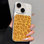 Ampia finestra, copertura totale, custodia per telefono con stampa leopardata glitterata., For iPhone 14 Plus, For iPhone 14, For iPhone 14 Pro, For iPhone 14 Pro Max