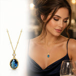 Collana con pendente ovale in stile vintage francese da donna