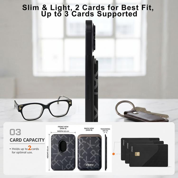 ESEBLE S8 Cellulare con texture in similpelle PU e slot magnetici per carte di credito