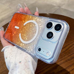 Custodia magnetica per telefono con effetto sfumato e craquelé., For iPhone 16e / 17e, For iPhone 17 Pro Max, For iPhone 16 Pro Max, For iPhone 16 Pro, For iPhone 15 Pro Max, For iPhone 15