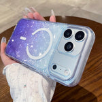 Custodia magnetica per telefono con effetto sfumato e craquelé., For iPhone 16e / 17e, For iPhone 17 Pro Max, For iPhone 16 Pro Max, For iPhone 16 Pro, For iPhone 15 Pro Max, For iPhone 15