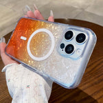 Custodia magnetica per telefono con effetto sfumato e craquelé., For iPhone 16e / 17e, For iPhone 17 Pro Max, For iPhone 16 Pro Max, For iPhone 16 Pro, For iPhone 15 Pro Max, For iPhone 15
