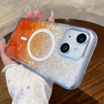 Custodia magnetica per telefono con effetto sfumato e craquelé., For iPhone 16e / 17e, For iPhone 17 Pro Max, For iPhone 16 Pro Max, For iPhone 16 Pro, For iPhone 15 Pro Max, For iPhone 15