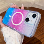 Custodia magnetica per telefono con effetto sfumato e craquelé., For iPhone 16e / 17e, For iPhone 17 Pro Max, For iPhone 16 Pro Max, For iPhone 16 Pro, For iPhone 15 Pro Max, For iPhone 15