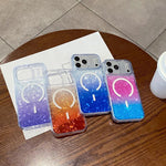 Custodia magnetica per telefono con effetto sfumato e craquelé., For iPhone 14, For iPhone 14 Pro Max, For iPhone 13 Pro Max, For iPhone 13, For iPhone 12 Pro Max