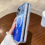 Custodia magnetica per telefono con effetto sfumato e craquelé., For iPhone 16e / 17e, For iPhone 17 Pro Max, For iPhone 16 Pro Max, For iPhone 16 Pro, For iPhone 15 Pro Max, For iPhone 15