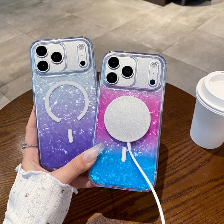 Custodia magnetica per telefono con effetto sfumato e craquelé., For iPhone 16e / 17e, For iPhone 17 Pro Max, For iPhone 16 Pro Max, For iPhone 16 Pro, For iPhone 15 Pro Max, For iPhone 15