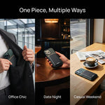 ESEBLE S9 Custodia protettiva triangolare in similpelle PU con magneti e slot per carte