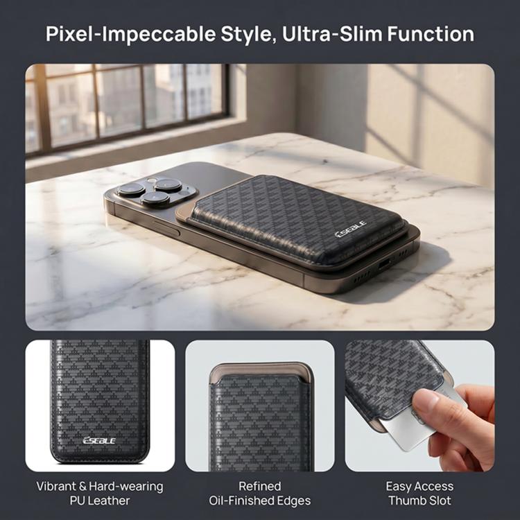 ESEBLE S9 Custodia protettiva triangolare in similpelle PU con magneti e slot per carte
