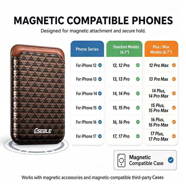 ESEBLE S9 Custodia protettiva triangolare in similpelle PU con magneti e slot per carte