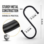 10 ganci portaoggetti a forma di S in ferro da 8,8 cm
