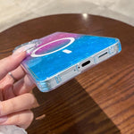 Custodia magnetica per telefono con effetto sfumato e craquelé., For Galaxy S26 Ultra 5G