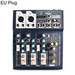 Mixer professionale Bluetooth multifunzione a 4 canali F4 per live streaming, EU Plug, UK Plug, US Plug
