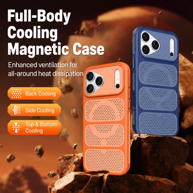 Custodia per telefono ibrida magnetica in PC e TPU con design a foro cavo per un raffreddamento ottimale., For iPhone 17 Pro Max, For iPhone 17 Pro, For iPhone 17, For iPhone 16 Pro Max
