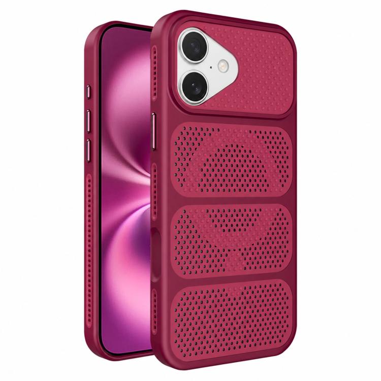 Custodia per telefono ibrida magnetica in PC e TPU con design a foro cavo per un raffreddamento ottimale., For iPhone 16 Pro, For iPhone 16 Plus, For iPhone 16, For iPhone 15 Pro Max