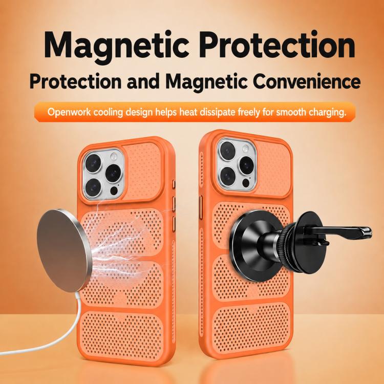 Custodia per telefono ibrida magnetica in PC e TPU con design a foro cavo per un raffreddamento ottimale., For iPhone 15 Pro, For iPhone 15 Plus, For iPhone 15, For iPhone 14 Plus