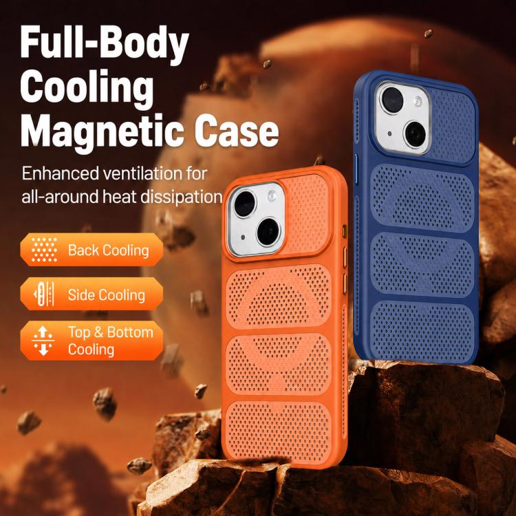 Custodia per telefono ibrida magnetica in PC e TPU con design a foro cavo per un raffreddamento ottimale., For iPhone 14, For iPhone 14 Pro, For iPhone 14 Pro Max, For iPhone 13 Pro Max