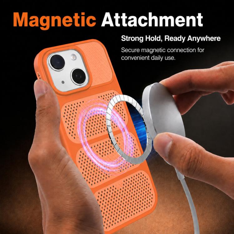 Custodia per telefono ibrida magnetica in PC e TPU con design a foro cavo per un raffreddamento ottimale., For iPhone 14, For iPhone 14 Pro, For iPhone 14 Pro Max, For iPhone 13 Pro Max