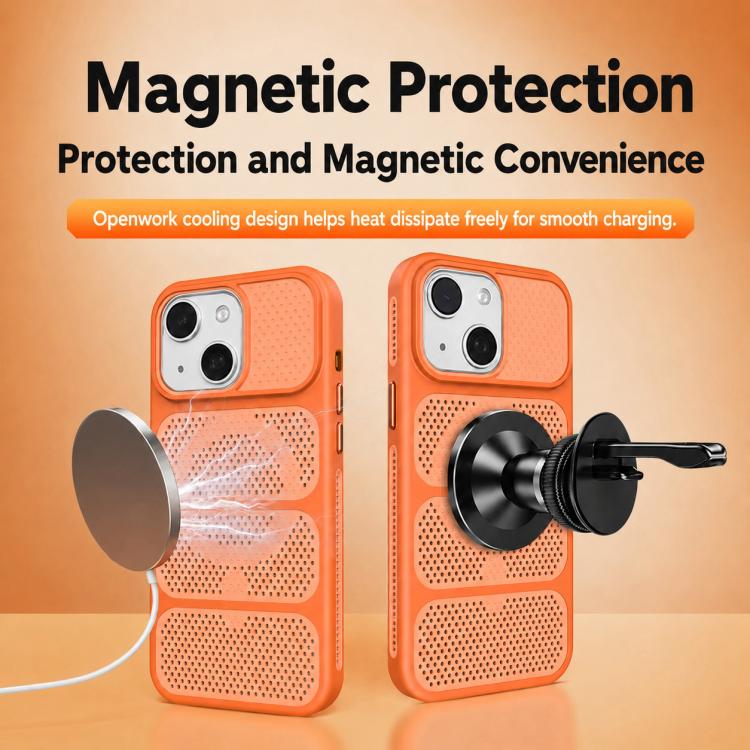 Custodia per telefono ibrida magnetica in PC e TPU con design a foro cavo per un raffreddamento ottimale., For iPhone 14, For iPhone 14 Pro, For iPhone 14 Pro Max, For iPhone 13 Pro Max