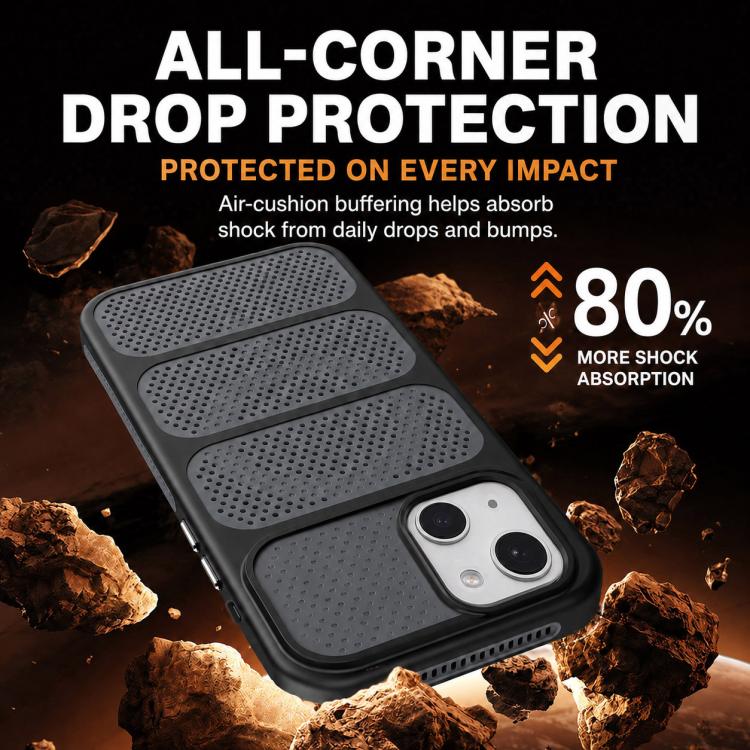 Custodia per telefono ibrida magnetica in PC e TPU con design a foro cavo per un raffreddamento ottimale., For iPhone 14, For iPhone 14 Pro, For iPhone 14 Pro Max, For iPhone 13 Pro Max