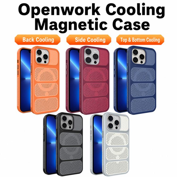 Custodia per telefono ibrida magnetica in PC e TPU con design a foro cavo per un raffreddamento ottimale., For iPhone 13 Pro, For iPhone 13, For iPhone 12, For iPhone 12 Pro Max