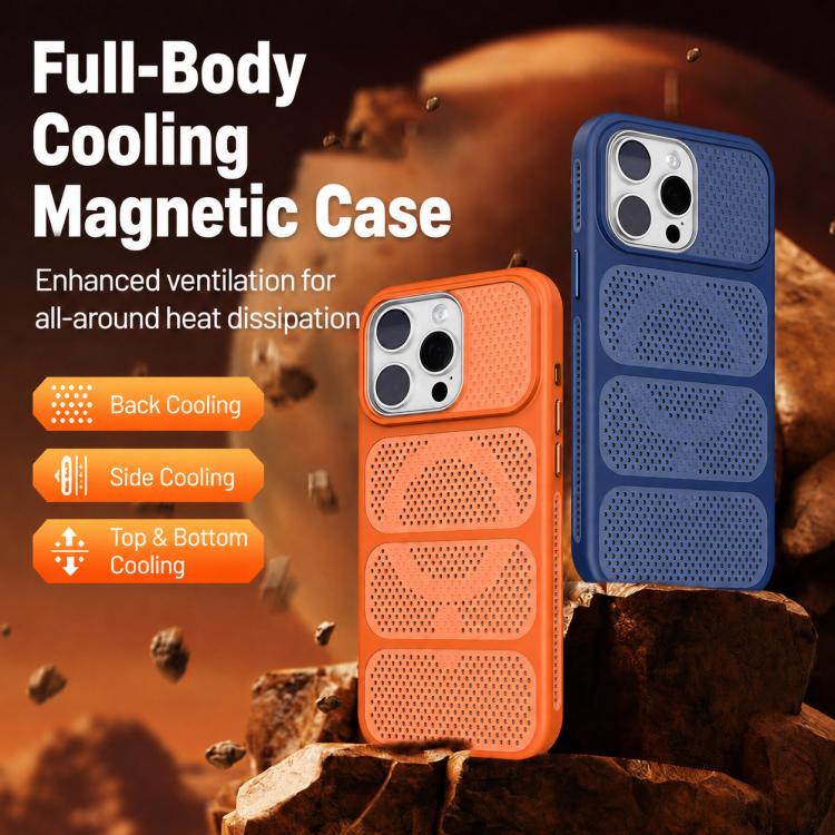 Custodia per telefono ibrida magnetica in PC e TPU con design a foro cavo per un raffreddamento ottimale., For iPhone 12 Pro