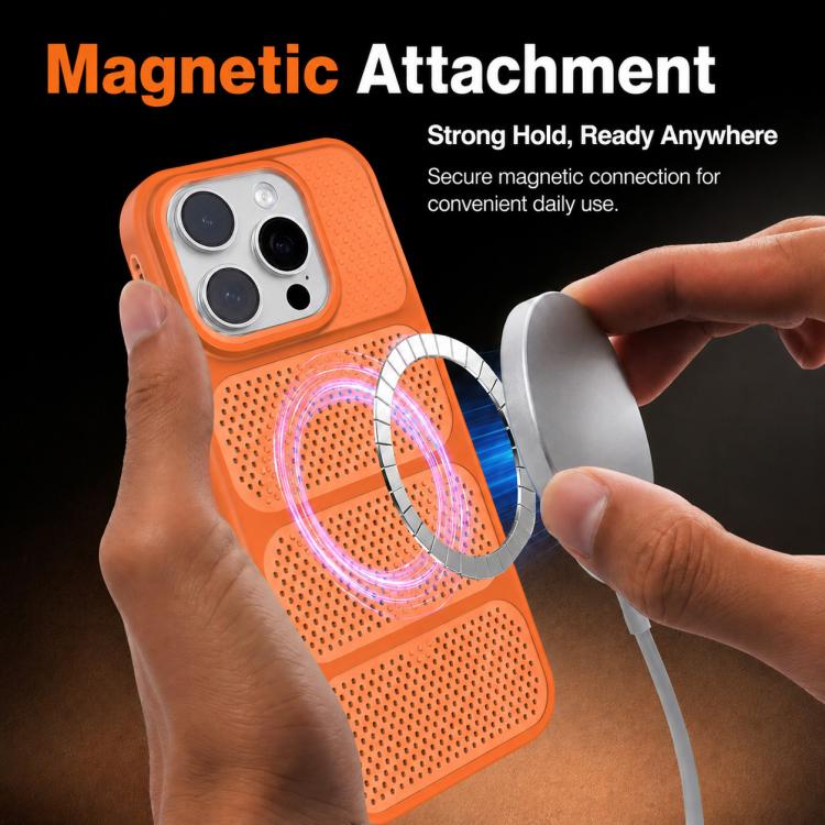 Custodia per telefono ibrida magnetica in PC e TPU con design a foro cavo per un raffreddamento ottimale., For iPhone 12 Pro